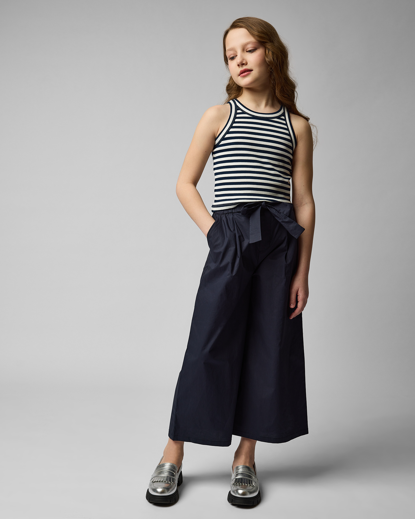 Изображение товара Брюки Futurino Fashion 100% хлопок кюльоты для девочки с эластичным поясом