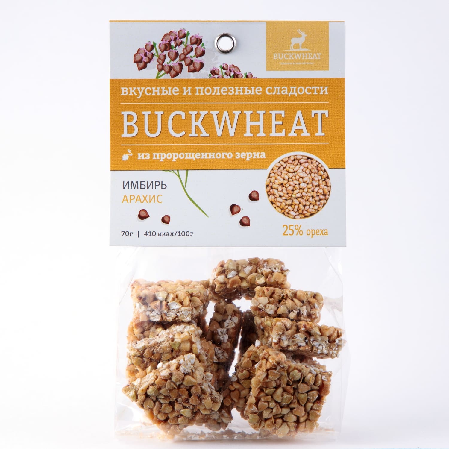Изделие кондитерское Buckwheat Арахис и имбирь 70г - фото 1