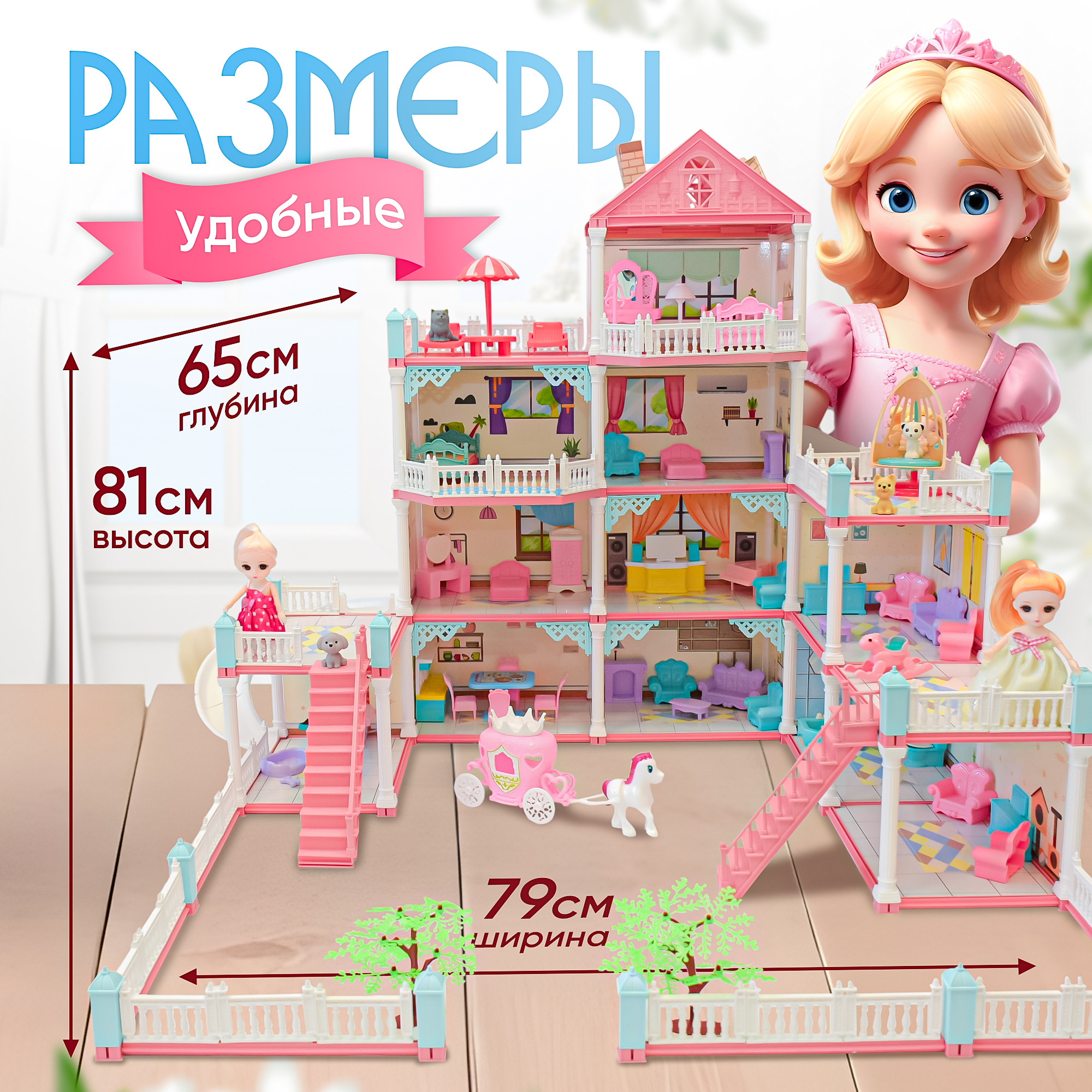 Домик для кукол SHARKTOYS с мебелью 370000010 - фото 8