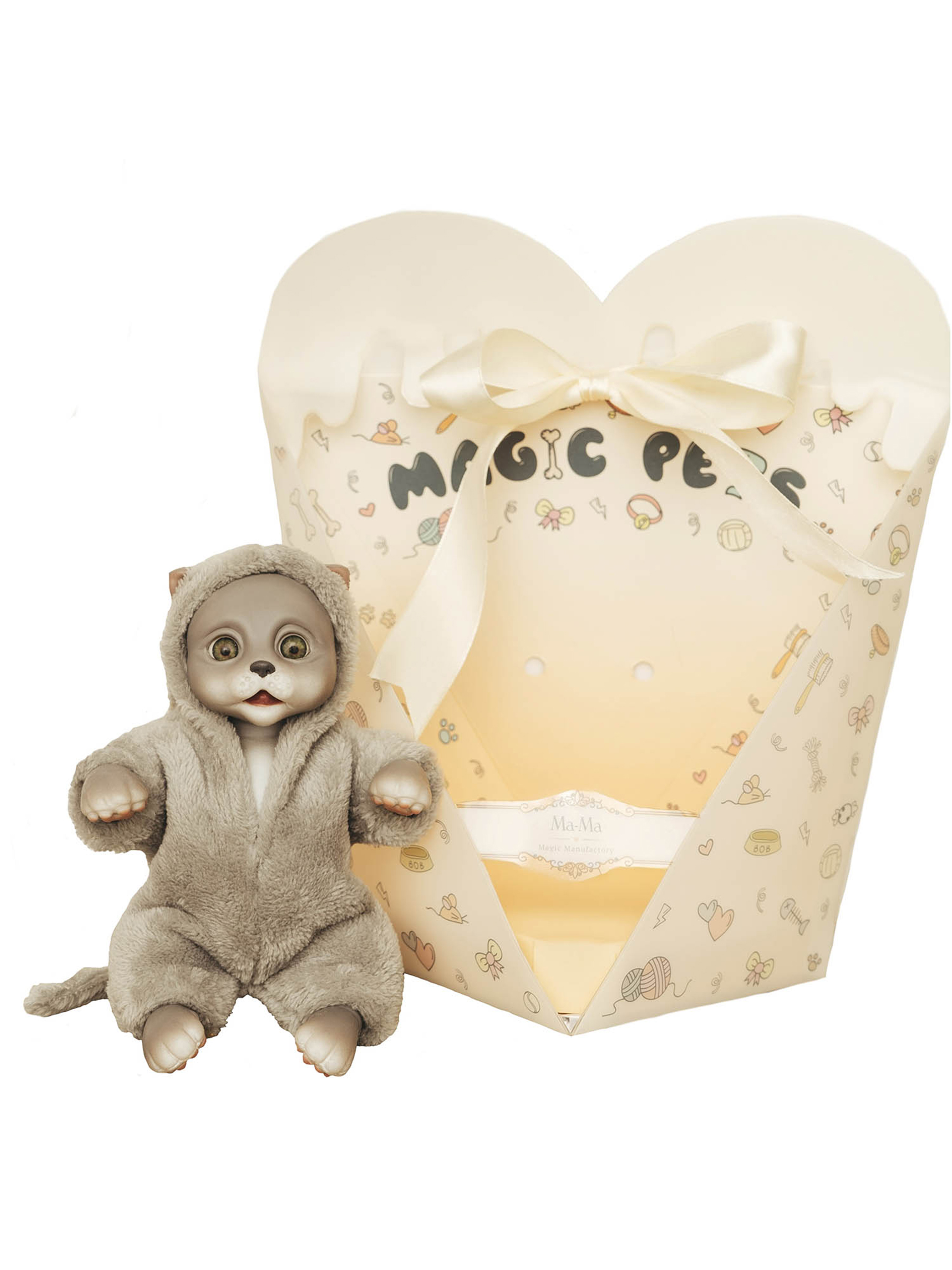 Кукла мини Magic Manufactory Magic Pets Кот реборн серый высота 19 см 4631175965861 - фото 5