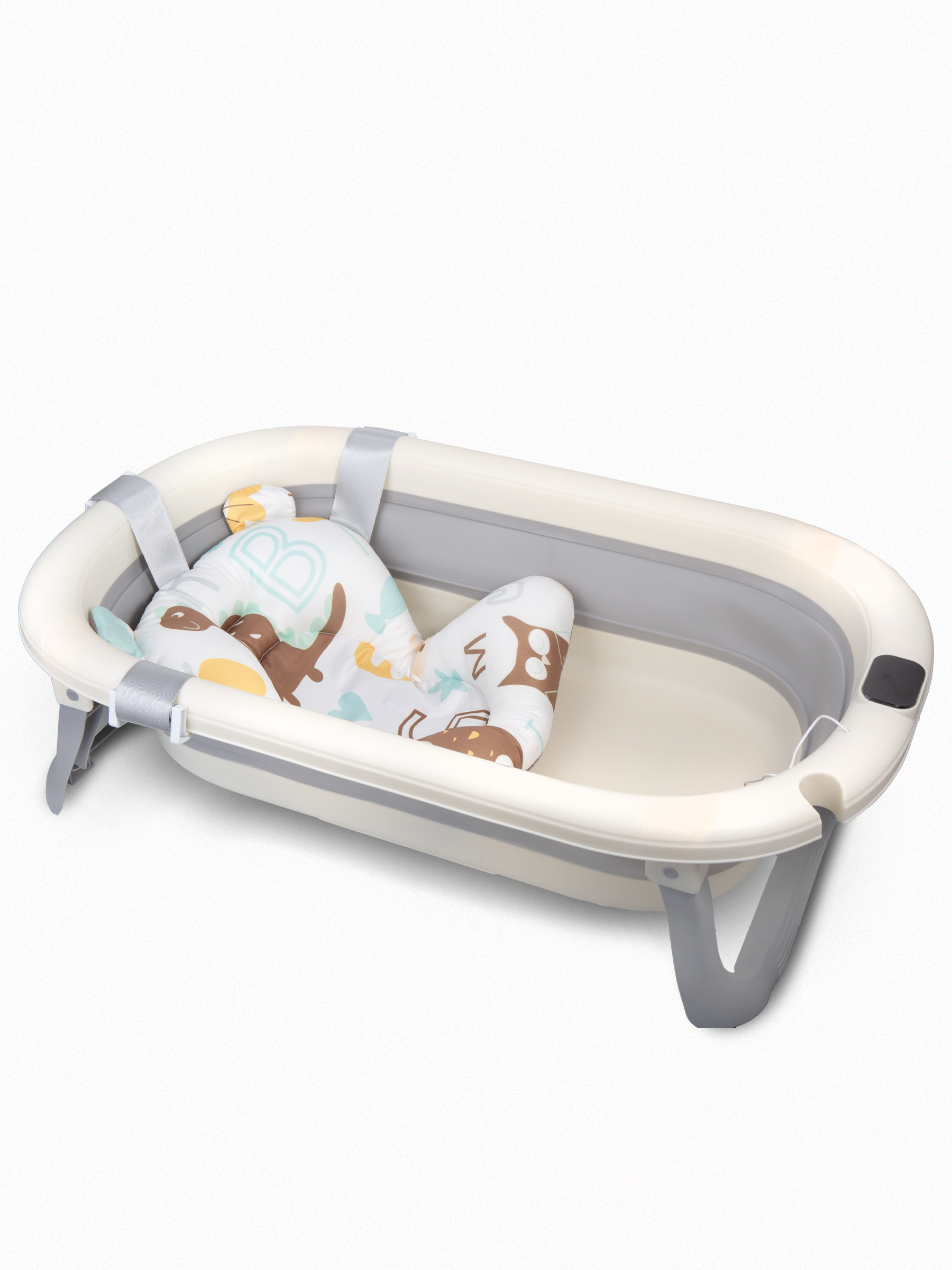 Ванночка BAZUMI для купания новорожденных с матрасиком, складная белый - фото 2