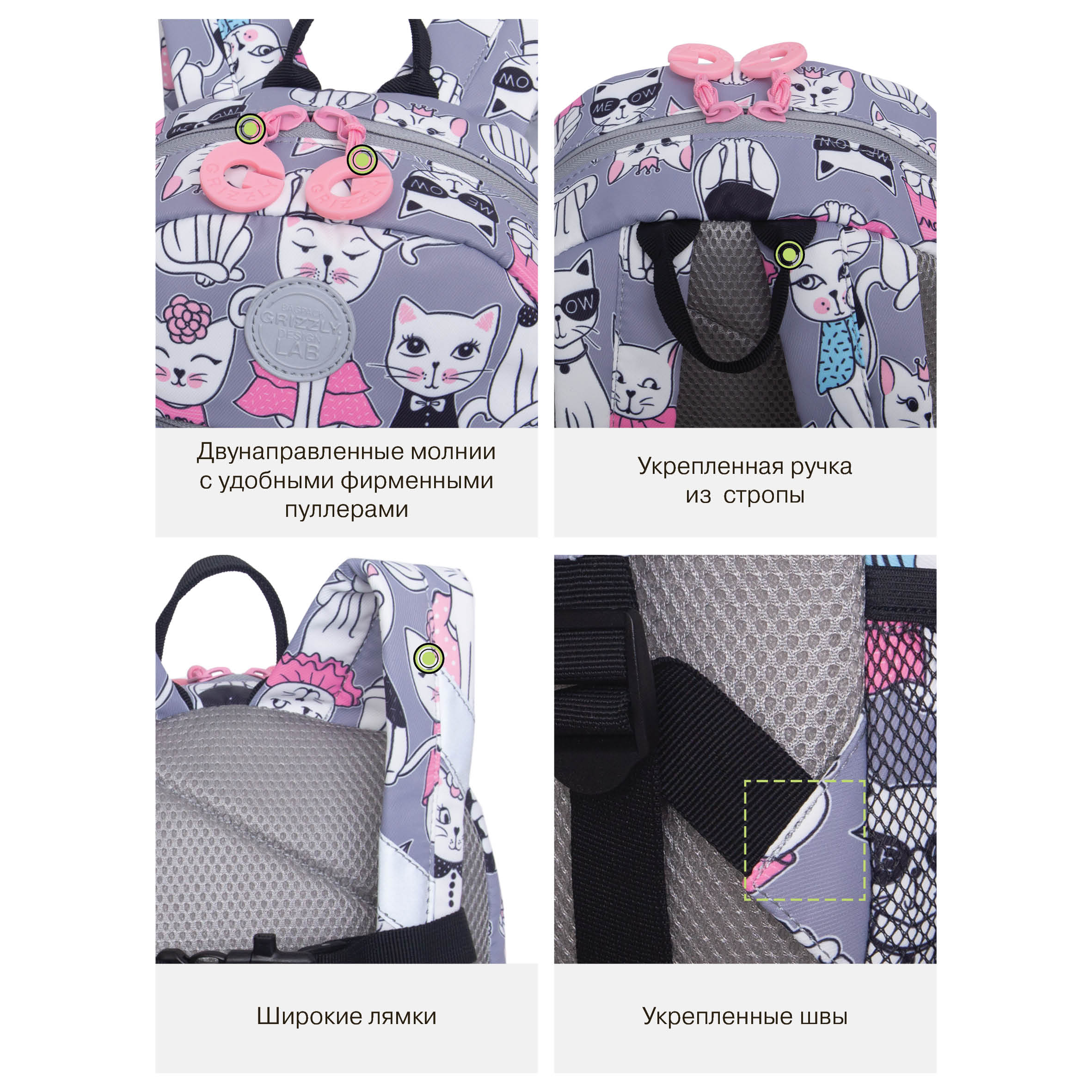 Рюкзак дошкольный Grizzly Котики - фото 13