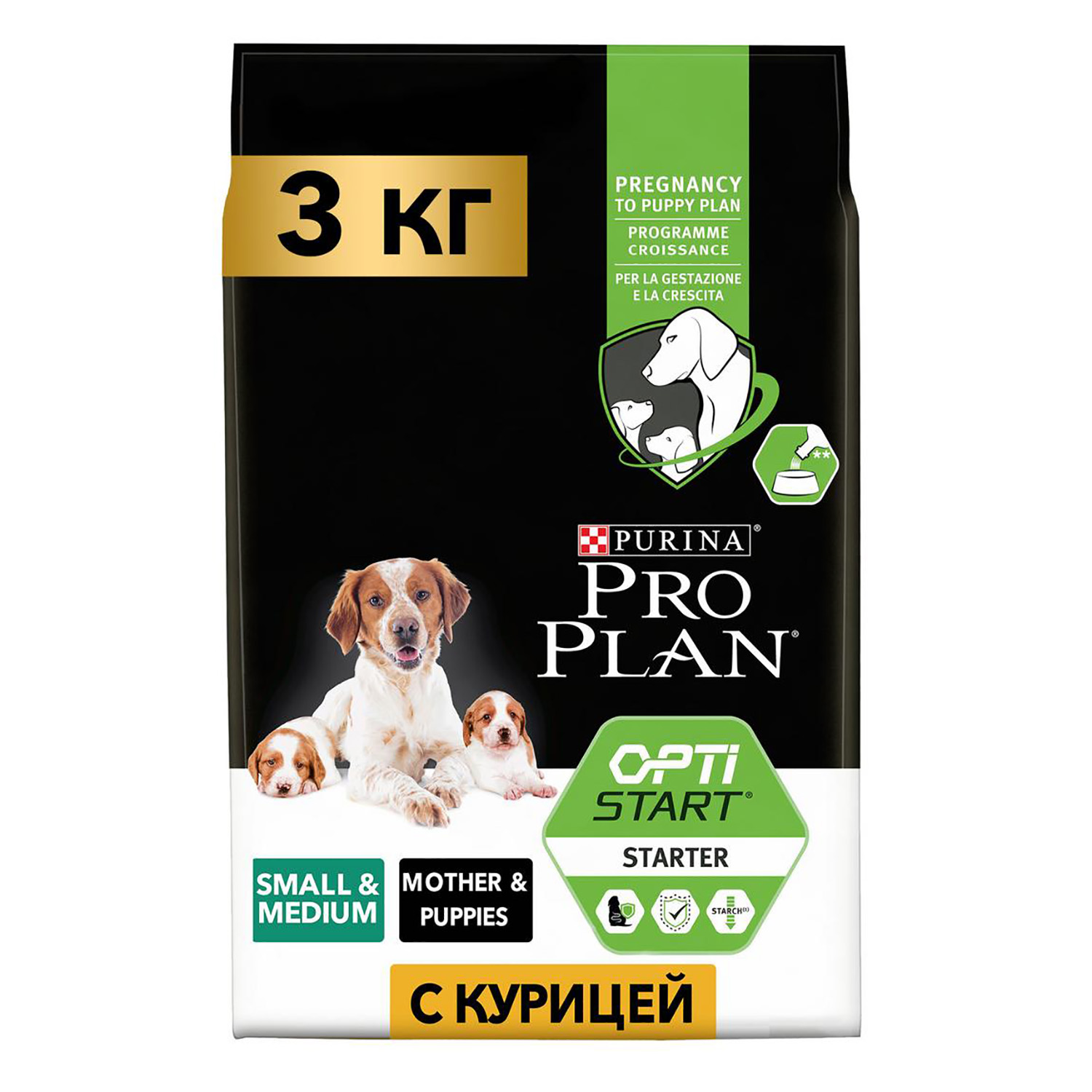Корм для щенков PRO PLAN Starter средних и мелких пород курица 3кг - фото 1