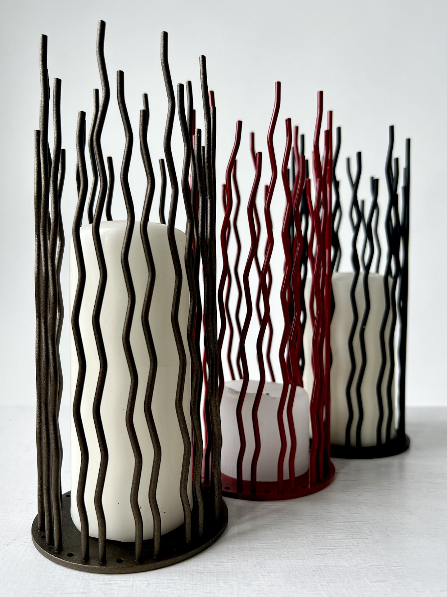 Подсвечник металлический Зонт Мастерская Уюта вишнёвый - фото 3