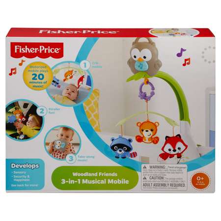 Мобиль Fisher Price Лесные друзья 3в1 музыкальный CDM84