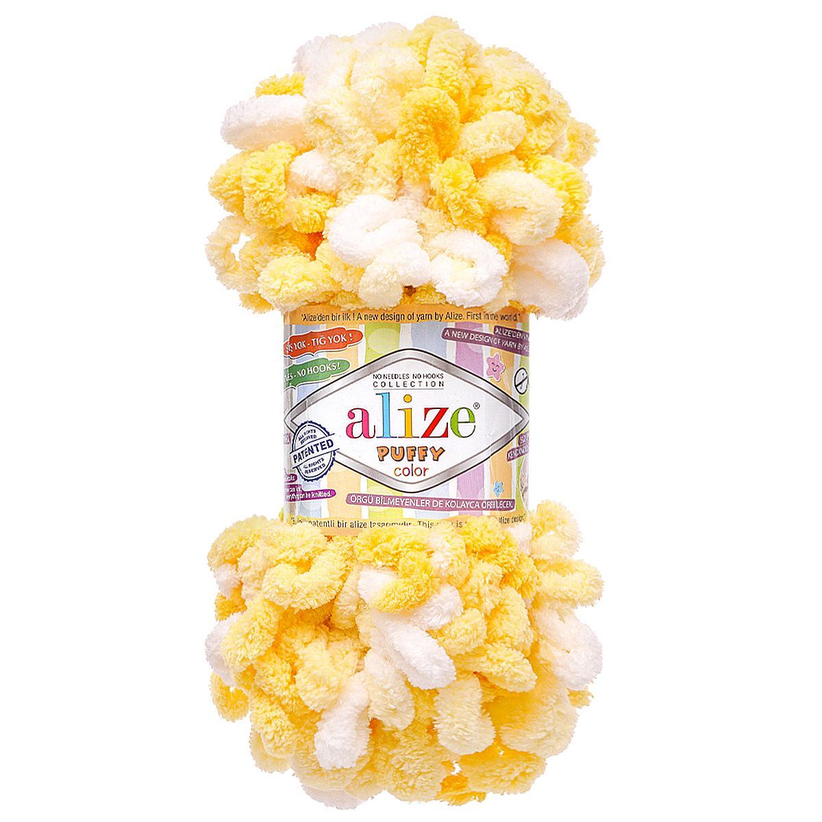 Пряжа для вязания Alize puffy color 100 г 9 м микрополиэстер плюшевая мягкая 5921 секционный 5 мотков - фото 4