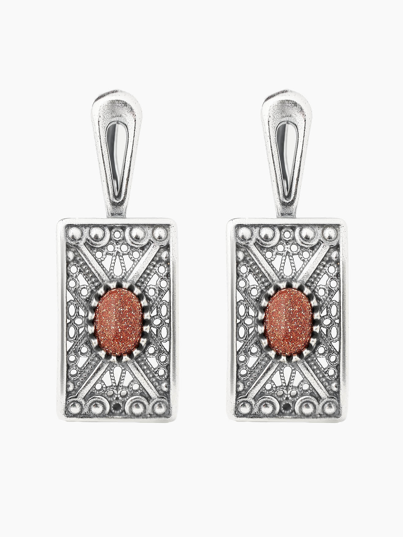 Серьги Shine and Beauty 80878-13-с-авантюринкорич - фото 1