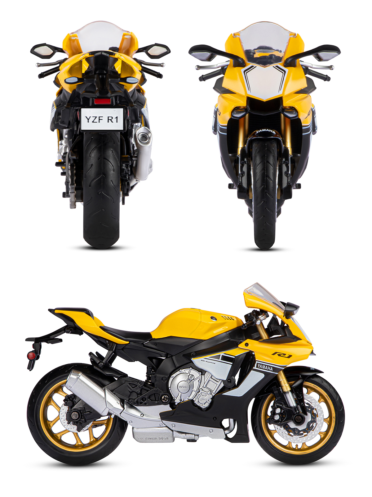 Мотоцикл АВТОпанорама Yamaha YZF R1 1:12 JB1251602 - фото 5