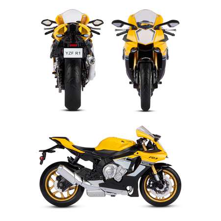 Мотоцикл АВТОпанорама Yamaha YZF R1 1:12 желтый
