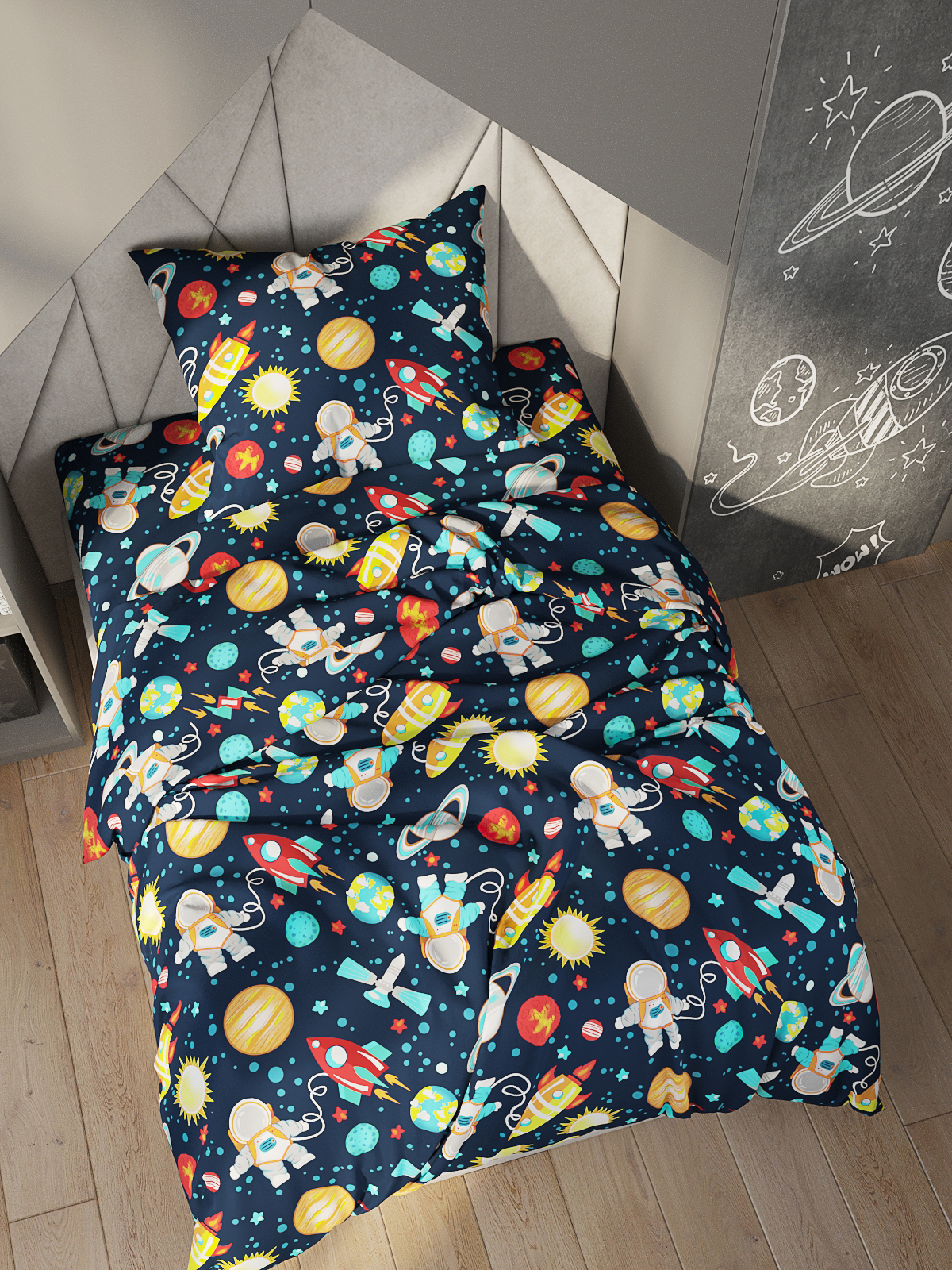 Наволочка Сказка. Космонавт 50 x 70 см 2 шт. - фото 2