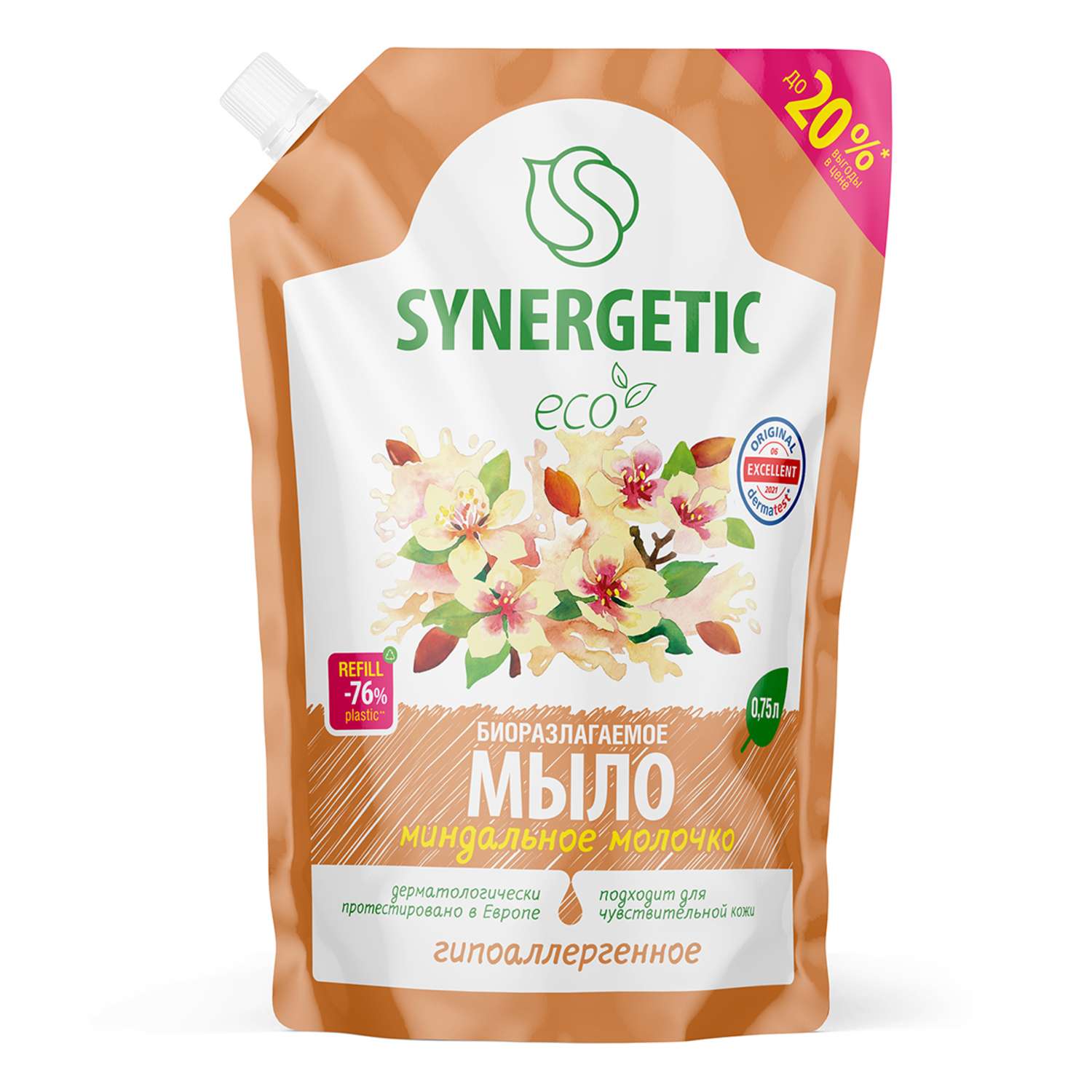 Мыло жидкое Synergetic Миндальное молочко 750 мл - фото 1