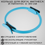 Изотоническое кольцо STRONG BODY обруч для йоги и пилатес d 38 см голубое