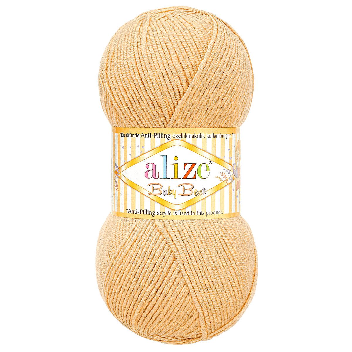 Пряжа для вязания Alize baby best бамбук акрил с эффектом антипиллинг 100 г 240 м 310 шампань 5 мотков - фото 4
