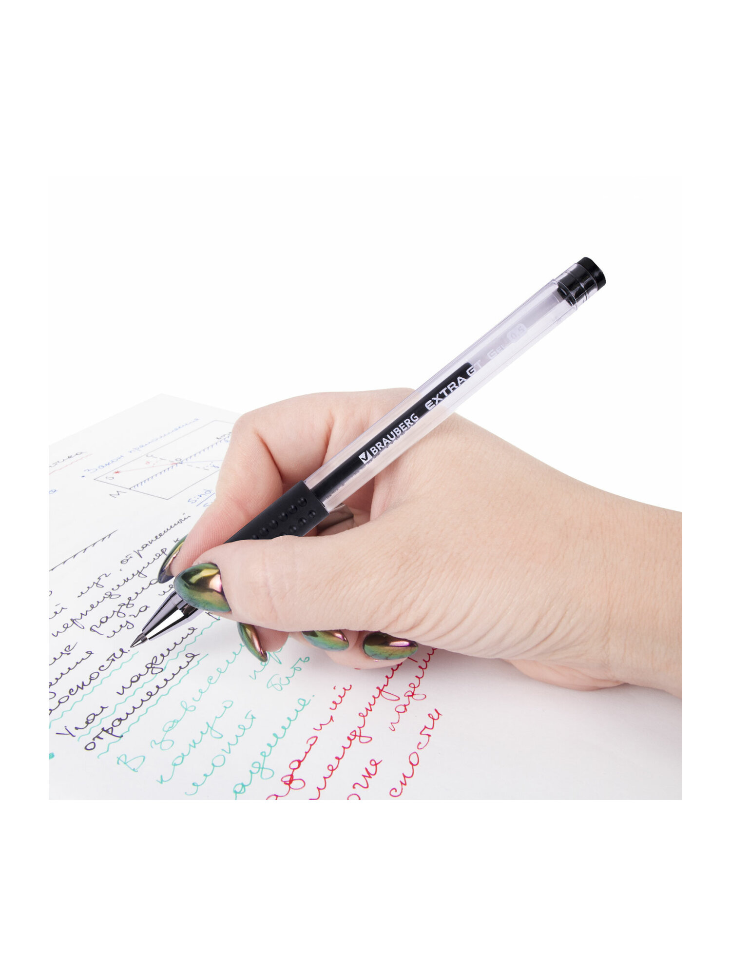 Ручка гелевая Brauberg 4 шт. - фото 11