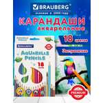 Карандаши акварельные Brauberg 18 шт.