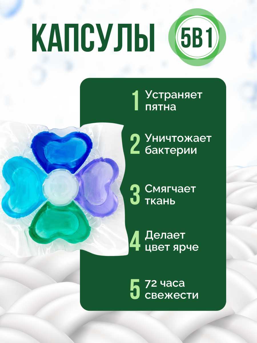 Капсулы для стирки GrePower Морская свежесть 60 шт. - фото 4
