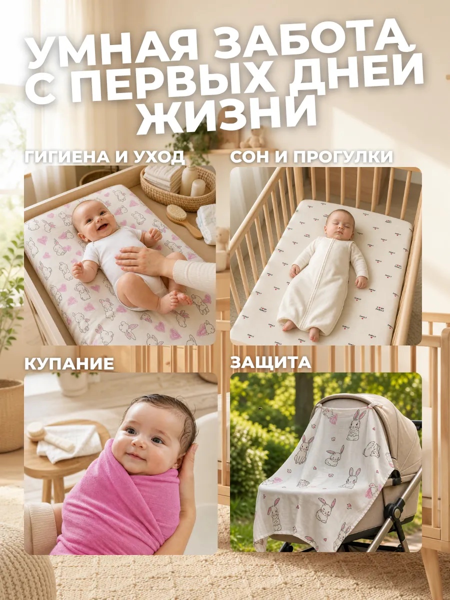 Пелёнка Bestroni 90х100 см 4 шт. - фото 6
