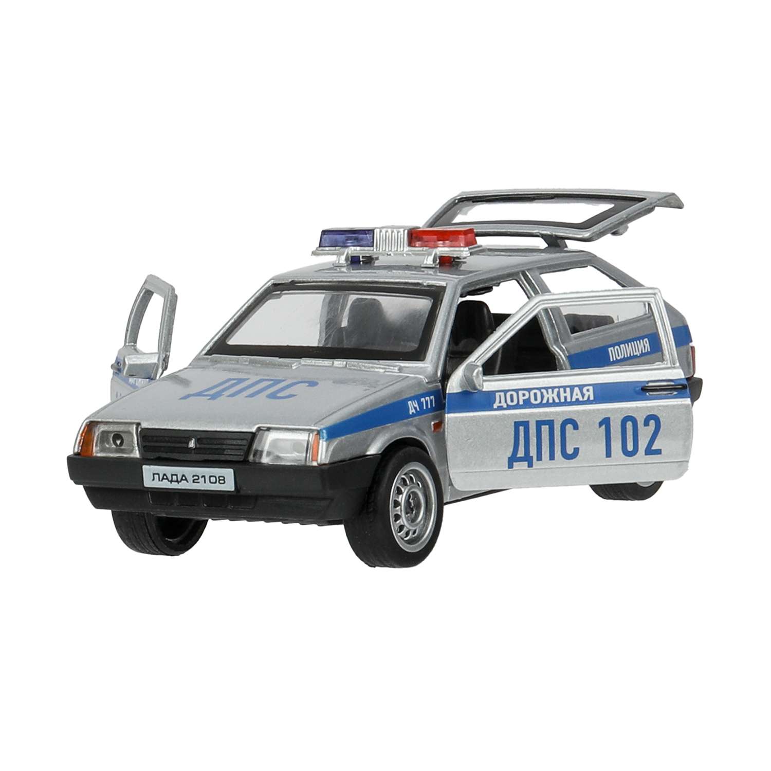 Полицейская машина Технопарк LADA Cпутник серебряный 391839 - фото 5