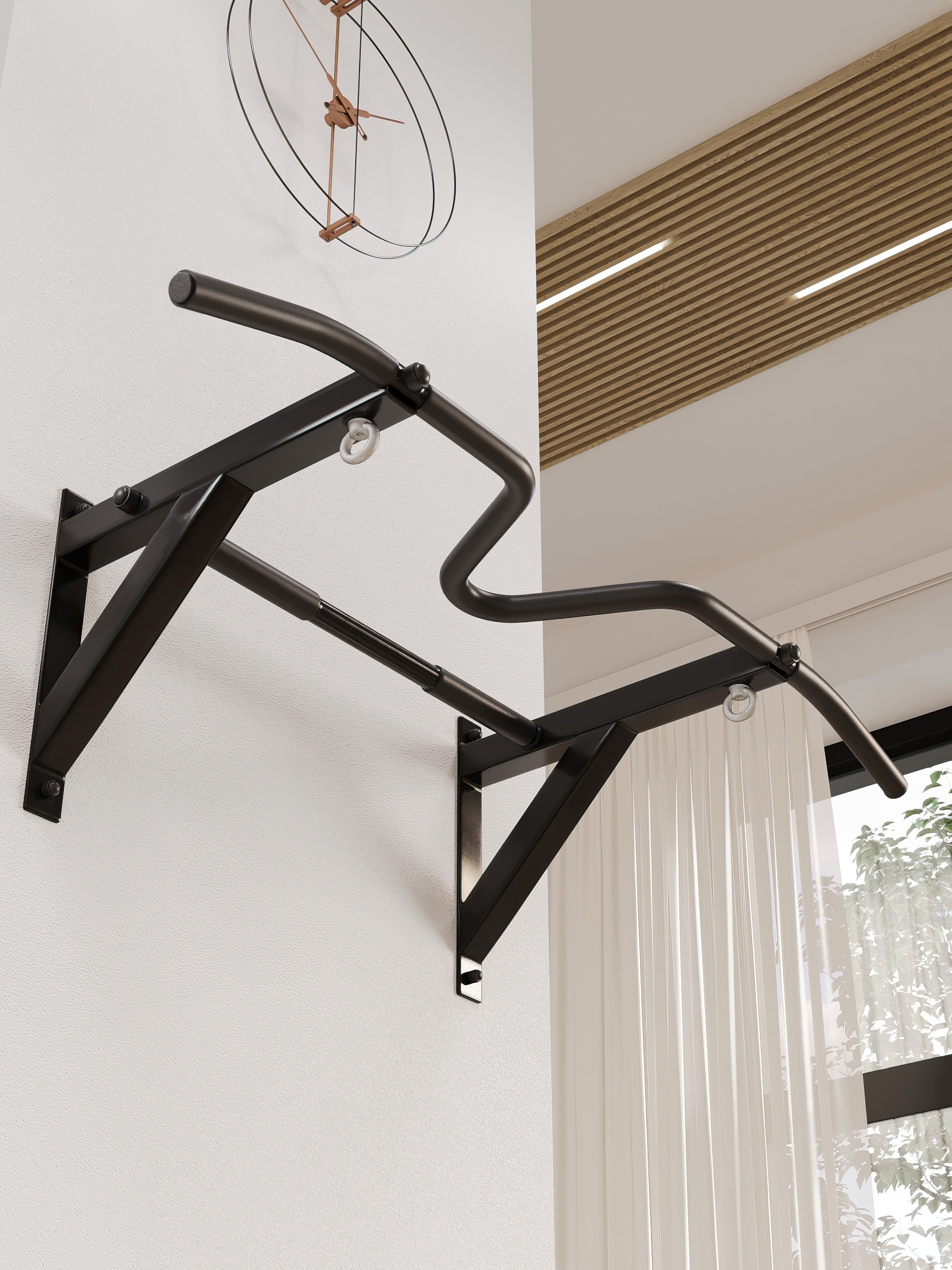 Турник настенный VENOM PRO - прорезиненные хваты - фото 1