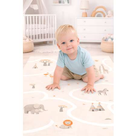 Детский складной коврик BabyGo Soft Safary 180 x 200 см