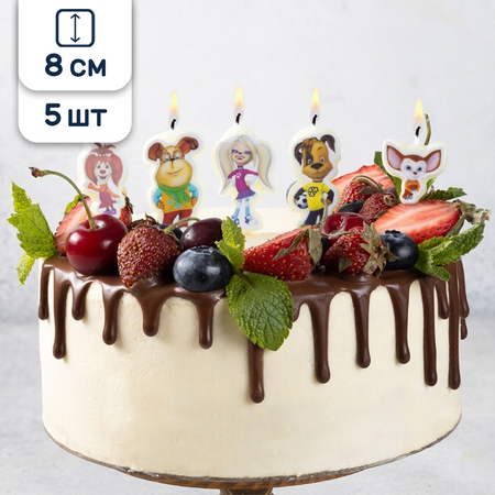 Свечи для торта Riota Барбоскины 8 см 5 шт