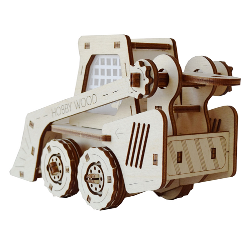 Конструктор HobbyWood Мини-погрузчик деревянный - фото 3