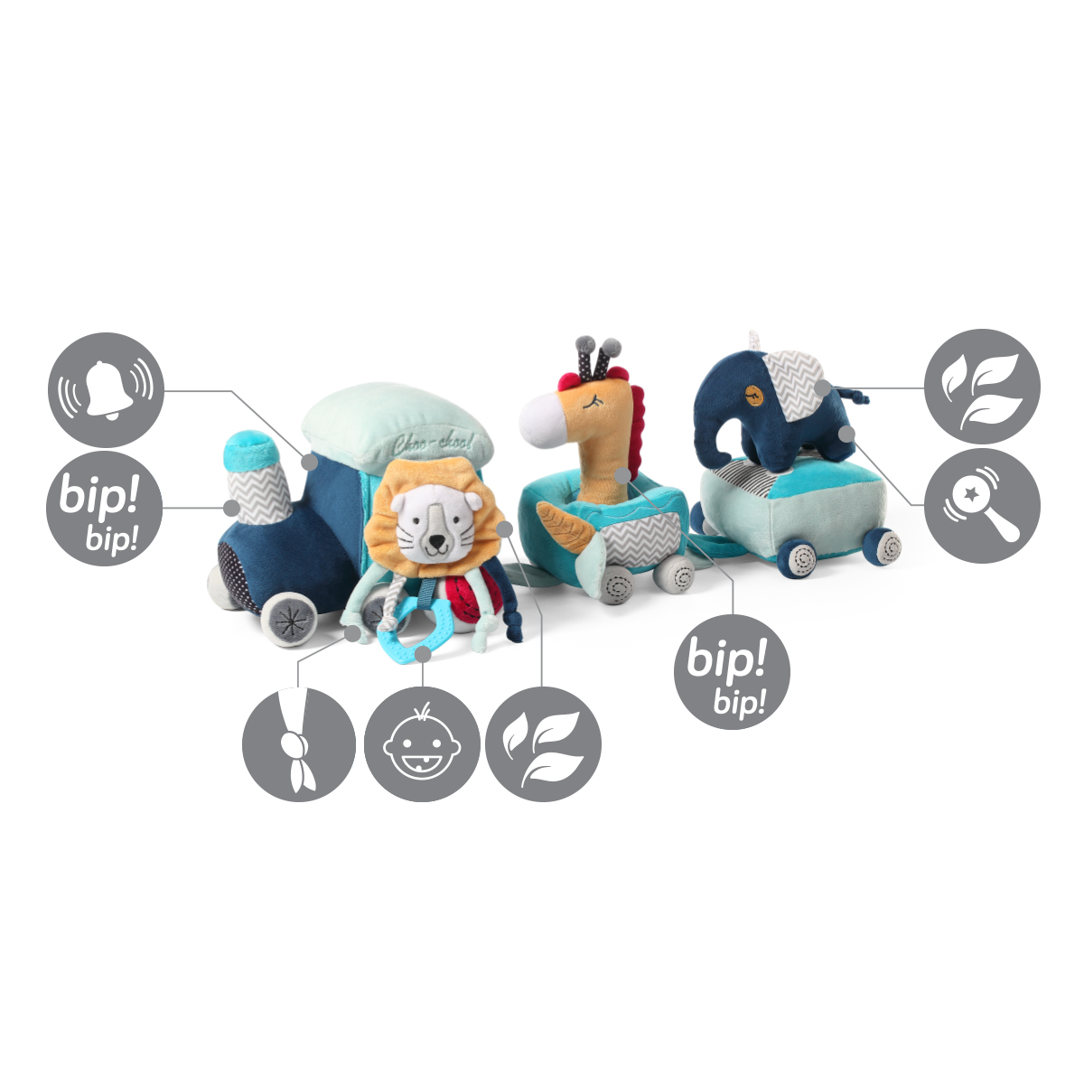 Игрушка мягкая Babyono SAFARI TRAIN 18 см - фото 4