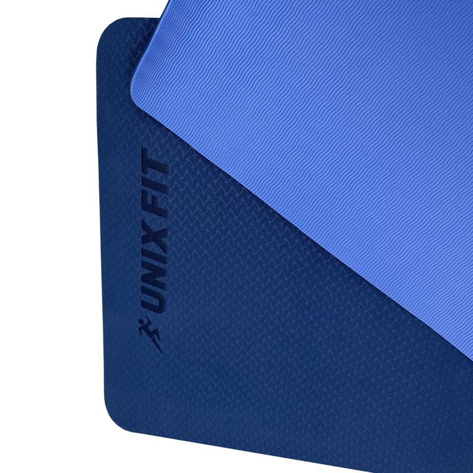 Коврик для йоги и фитнеса UNIX Fit 180 х 61 х 0,6 см двуцветный голубой - фото 6