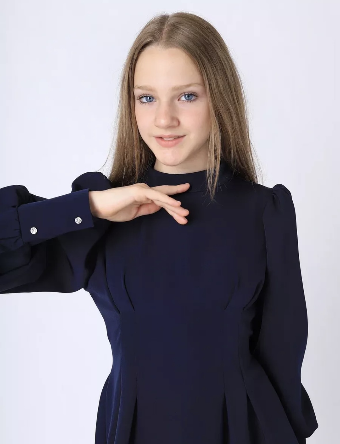 Платье LAVITA ПШ_2/синее длинный рукав уэнсдей платье для девочки - фото 5