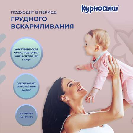 Соска Курносики силикон (средний поток) 2 шт.