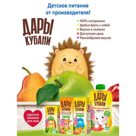 Пюре Дары Кубани Яблоко Банан Клубника Киви с 8 мес 90 г 12 упак.