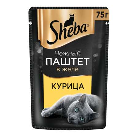 Корм для кошек Sheba 75г нежный паштет в желе с курицей