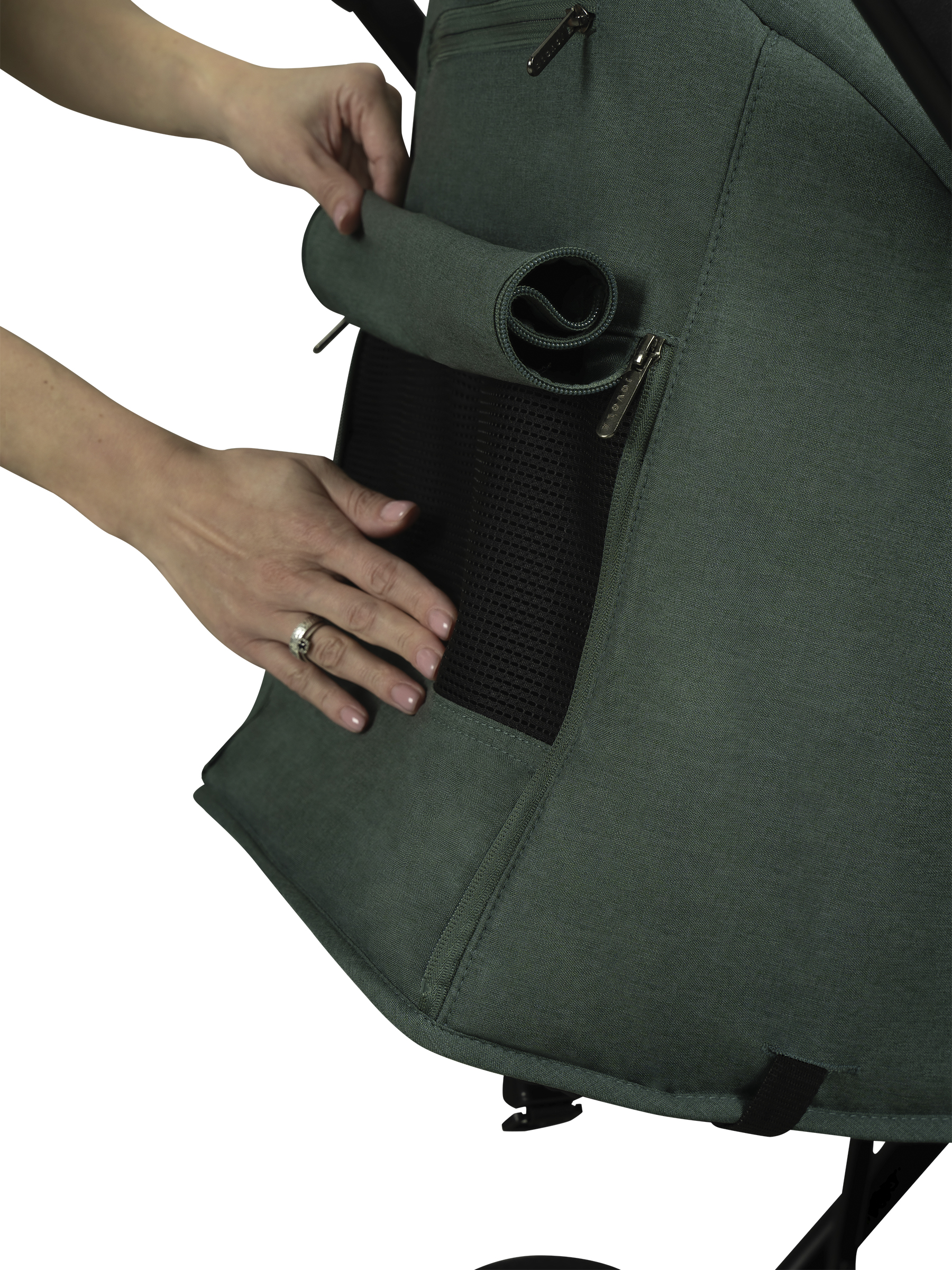 Коляска прогулочная JOVOLA LUNA зеленый-серый - фото 35