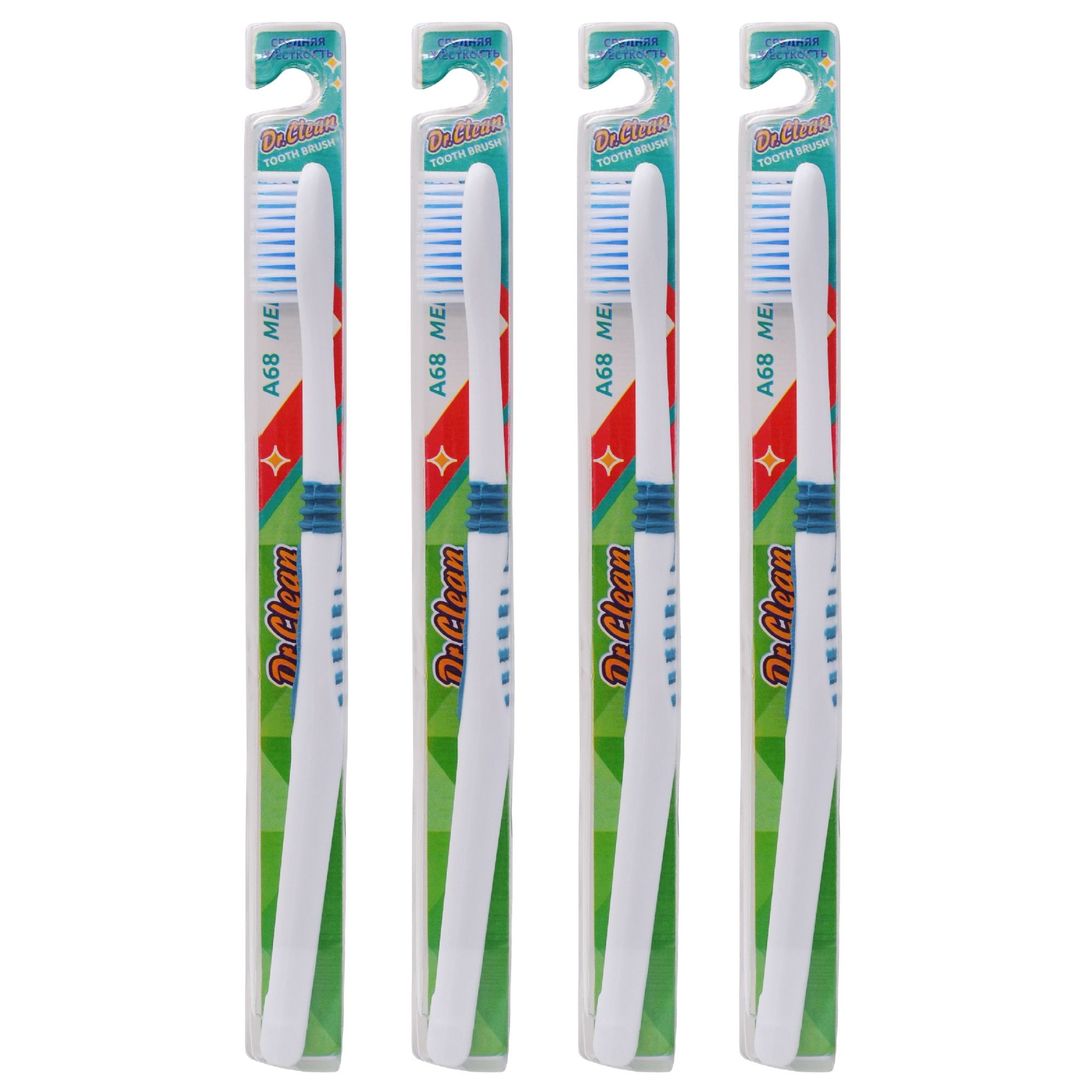 Зубная щетка классическая Dr. Clean 4 шт. - фото 1
