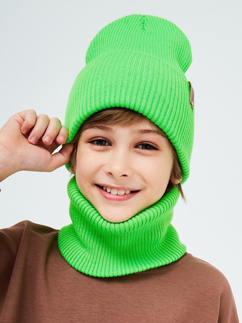 Шапка и снуд KUBRIO KU-H-52-lopata-LgreenB - фото 1