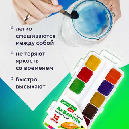 Краски акварель Brauberg 12 цв.