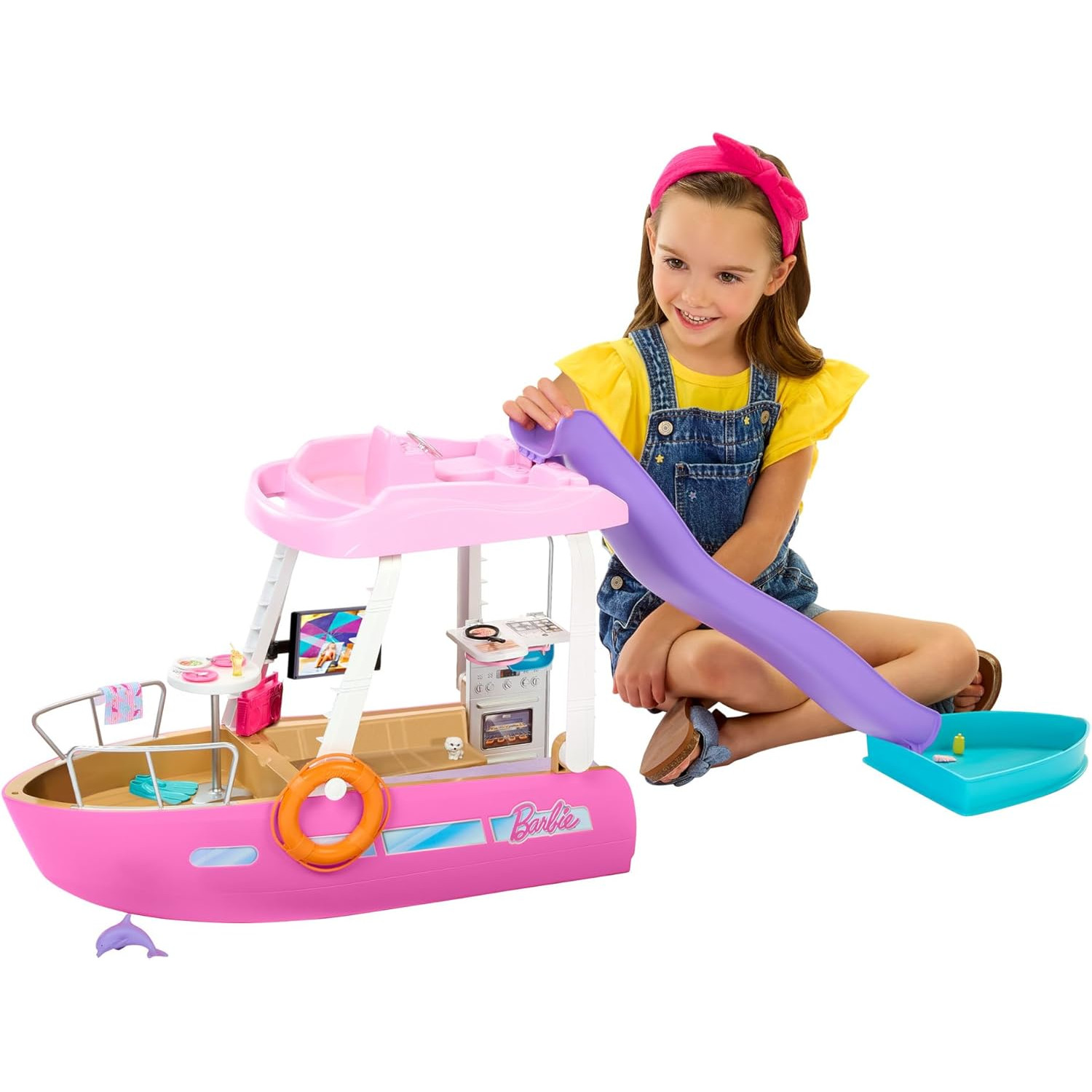 Катер Barbie Лодка мечты розовый HJV37 - фото 3