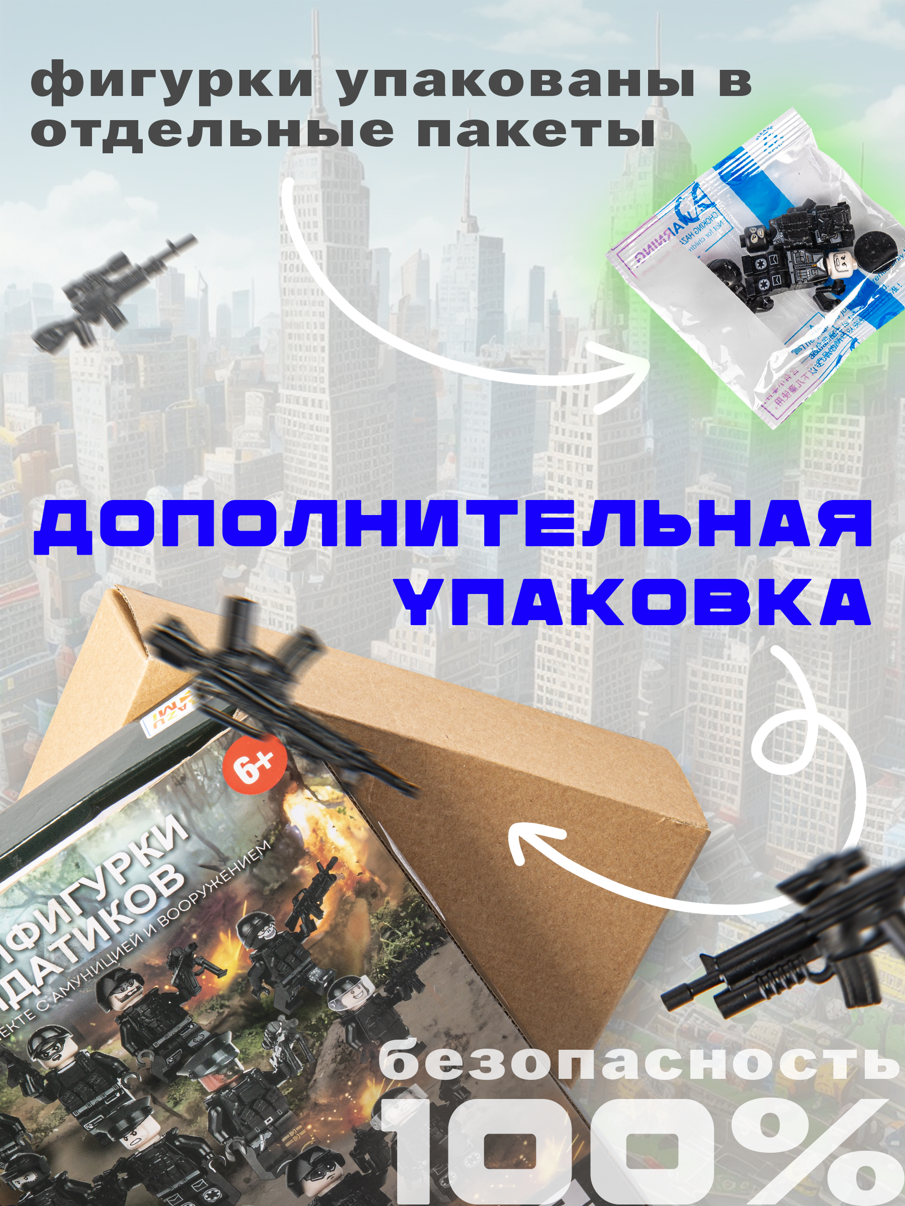 Игровой набор BAZUMI Солдатики / совместимы с лего - фото 6