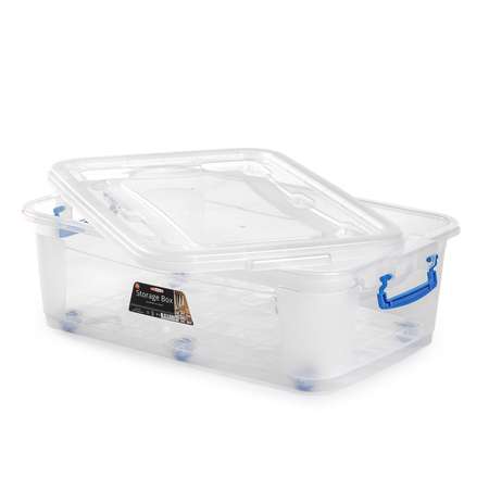 Контейнер elfplast для хранения Storage Box на колесах прозрачный 30 л 64х41.5х19.5 см