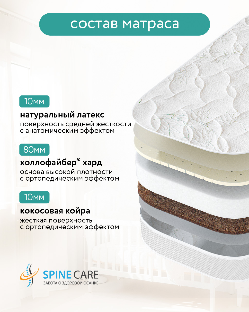 Матрас BabyGo Аэрато Люкс Бамбу 60х120 - фото 4