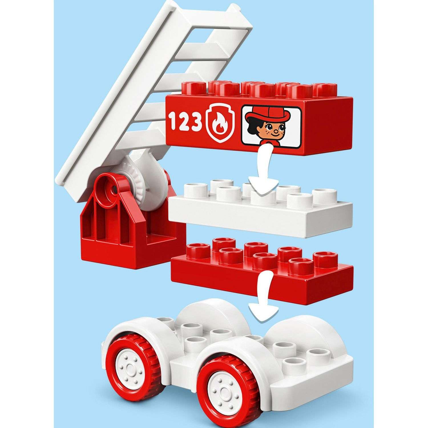 Конструктор LEGO DUPLO Пожарная машина блочный - фото 7
