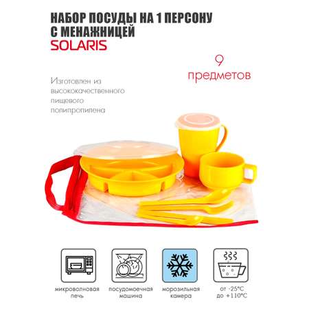 Набор посуды Solaris на 1 персону «Вахтовый метод» жёлтый