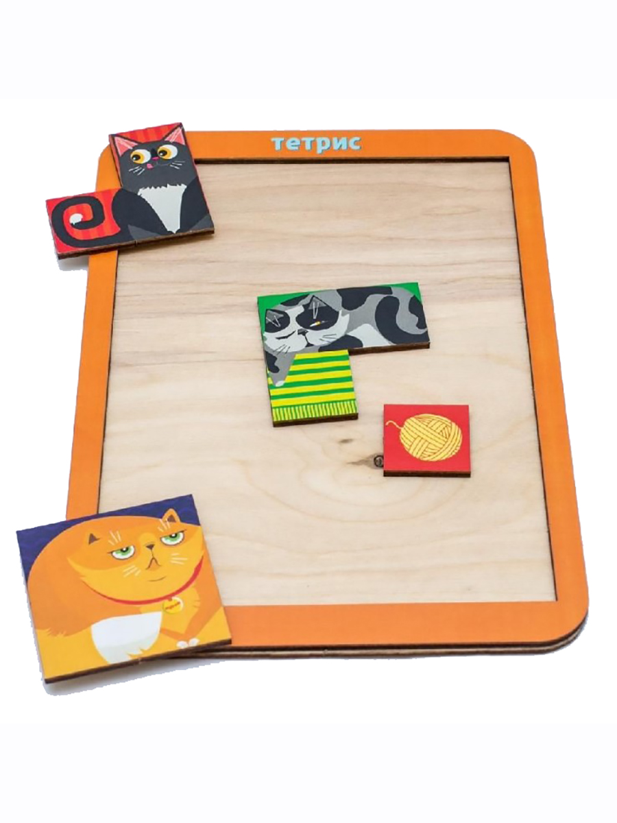 Игрушка WOODLANDTOYS рамка-вкладыш Тетрис Коты - фото 10