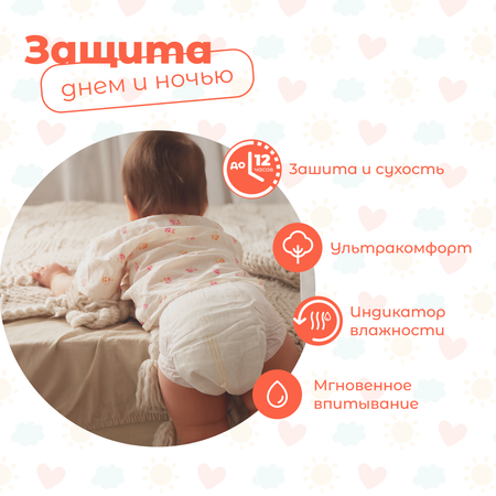 Подгузники NYBABE Ultra Comfort M (6-11 кг) 60 шт.