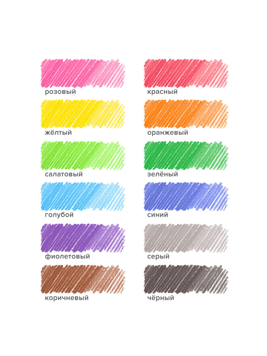 Карандаши цветные Brauberg 12 шт. - фото 15