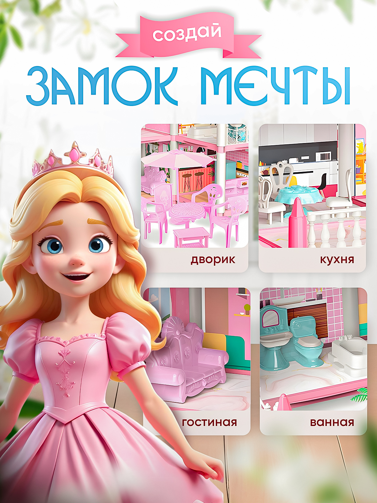Домик для кукол SHARKTOYS с мебелью 11500018 - фото 2
