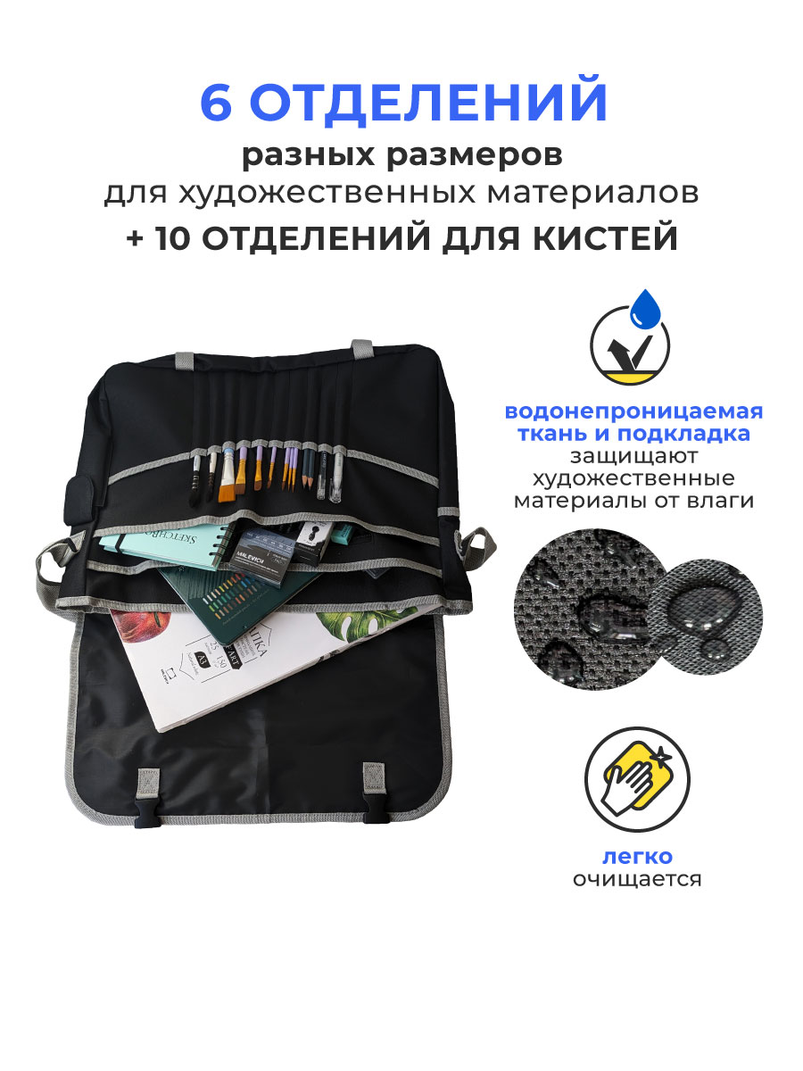 Скетч-сумка Малевичъ для художника 36х46 см - фото 3