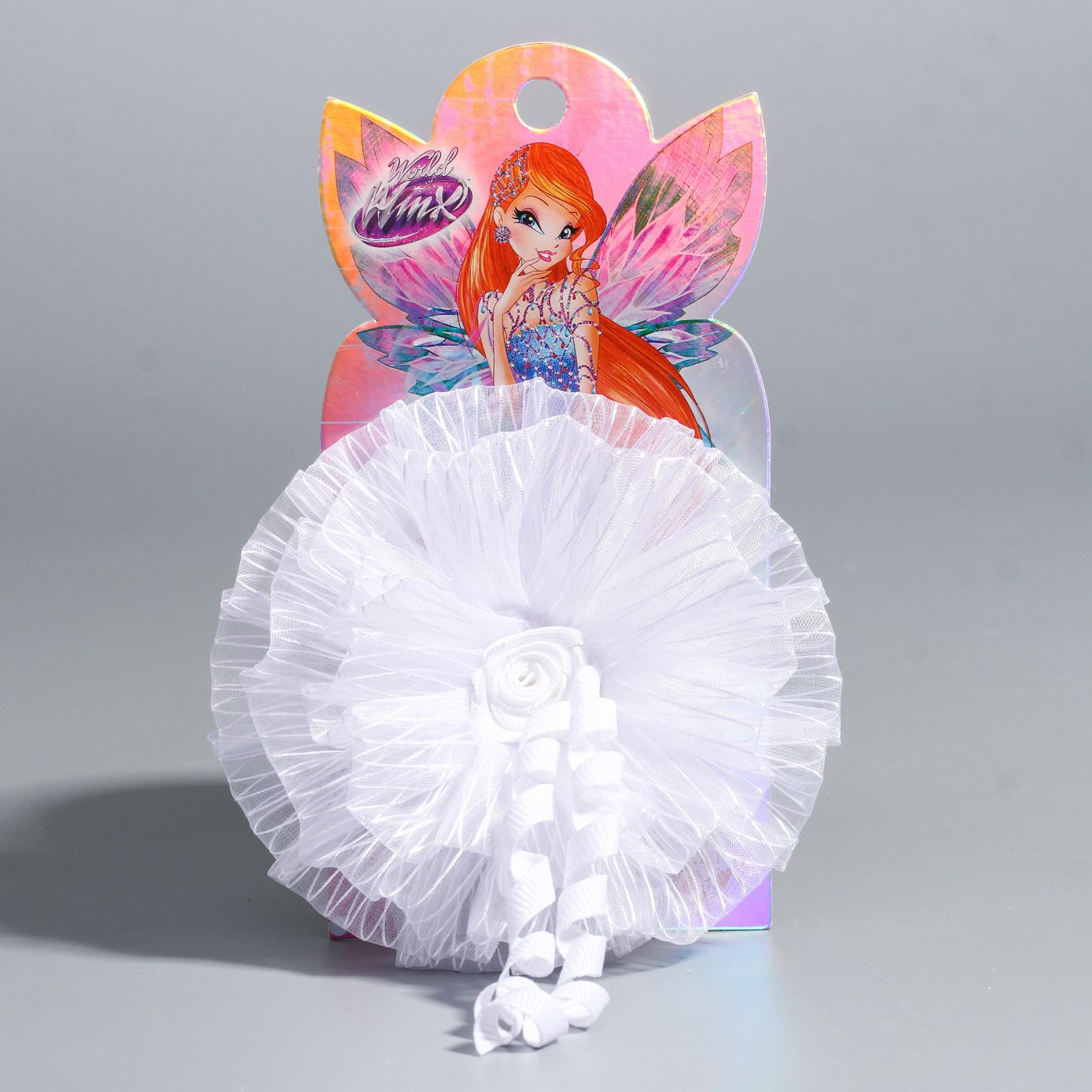 Бант для волос WINX белый с локонами 11 сантиметров Winx 4665761 - фото 1