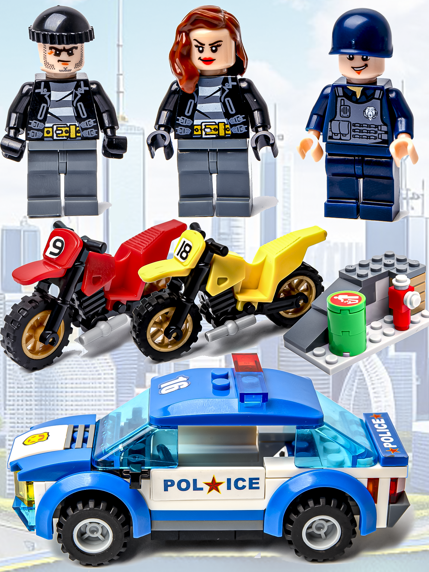 Конструктор BAZUMI City полиция с грабителями lego 161 дет. - фото 5