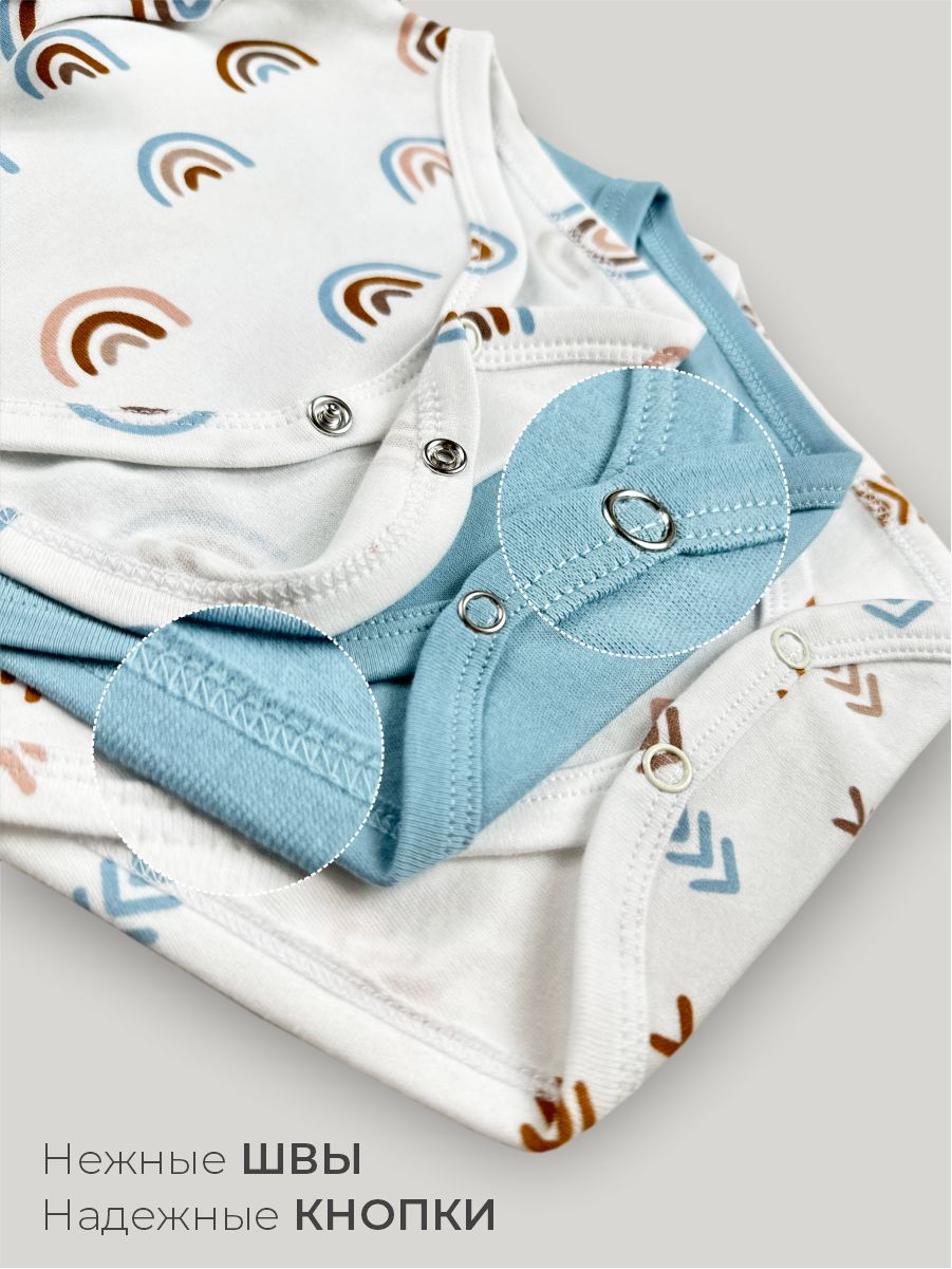 Боди 3 шт ШВЕЙНЫЕ ИСТОРИИ бодирадуга_кор - фото 4